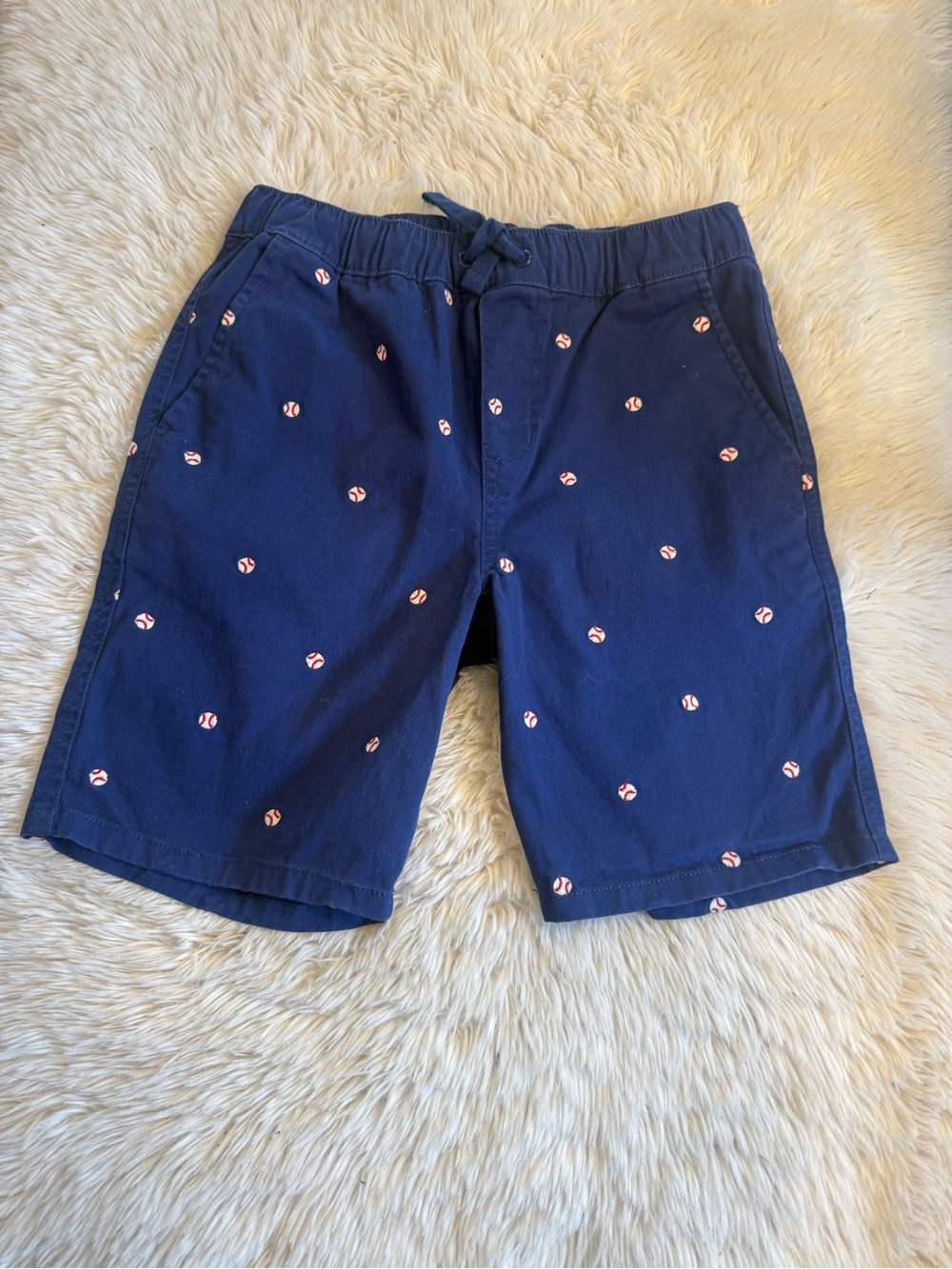 Gymboree Boys Size 12 Navy Shorts with Baseball Embroidery